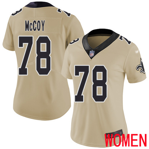 New Orleans Saints Limited Gold Women Erik McCoy Jersey NFL Football 78 Inverted Legend Jersey